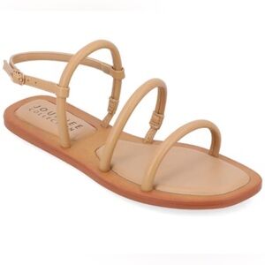 New Journee‎ Collection Nude Triple Strap Sandals Size 9.5